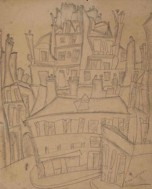 FRANCISCO RIBA-ROVIRA, "París", Grafito sobre papel