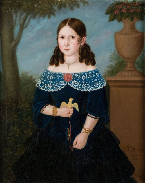JOSÉ ALVAREZ DE ESCOSURA, "Retrato de de joven", 1850, Óleo