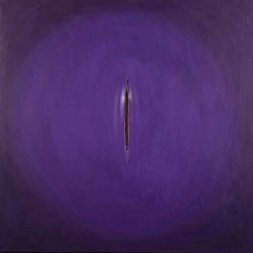 MANUEL  TERÁN, "Tributo a Fontana", 2024-25, Óleo y acrílic