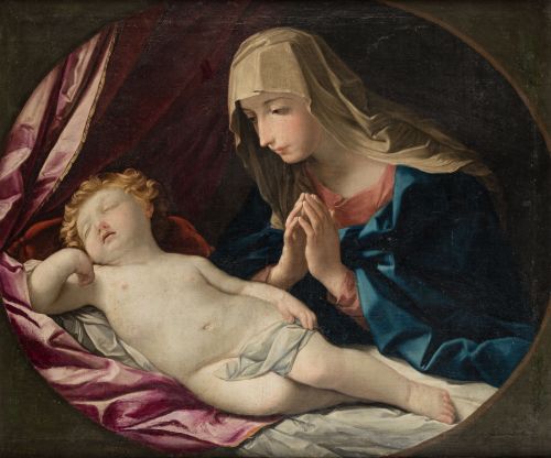 MANUEL DE ERASO, "La Virgen adorando al Niño Jesús dormido"