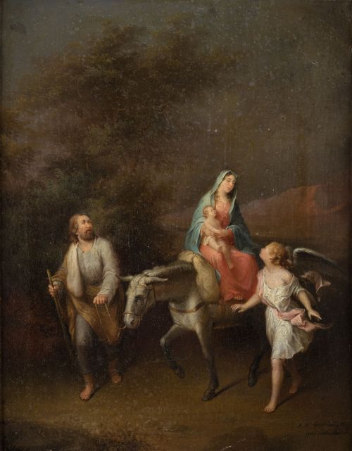 ÁNGEL MARÍA CORTELLINI Y HERNÁNDEZ, "Huida a Egipto", 1869,