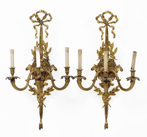 Pareja de apliques de estilo Luis XVI, med. S. XX