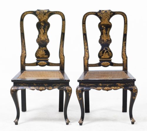 Pareja de sillas estilo reina Ana, S. XX