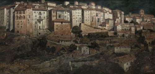 MANUEL  ORTEGO FORNES, "Hoz del Huécar, Cuenca", 1961, Óleo
