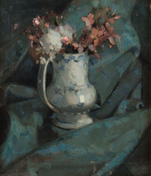 RAFAEL DURANCAMPS, "Jarra con flores", Óleo sobre lienzo