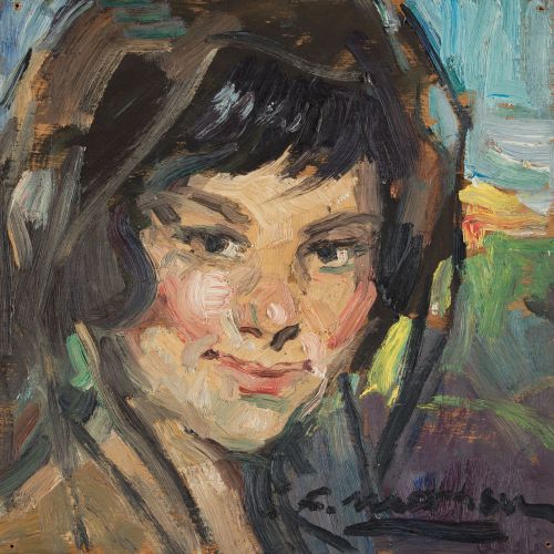 CARLOS MOREU SPA, "Retratos", Cuatro óleos sobre tabla