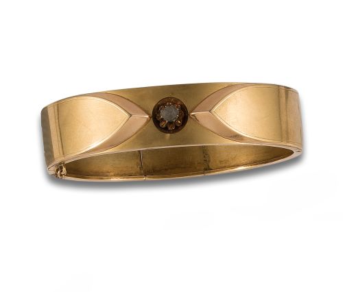 BRAZALETE DE ORO Y DIAMANTE CENTRAL