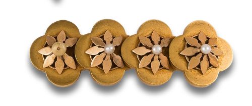 BROCHE DE PERLITAS Y ORO