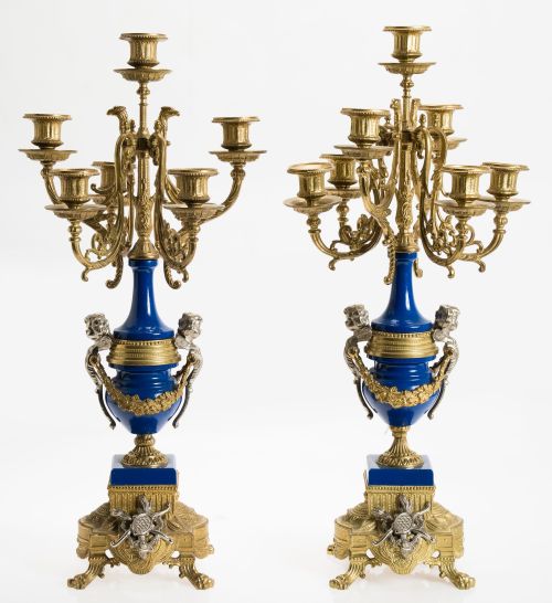 Pareja de candelabros de estilo Napoleón III, S.XX