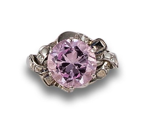 SORTIJA DE ROSA DE FRANCIA Y PLATINO