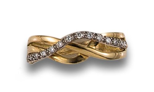 SORTIJA DE ORO BICOLOR CON DIAMANTES