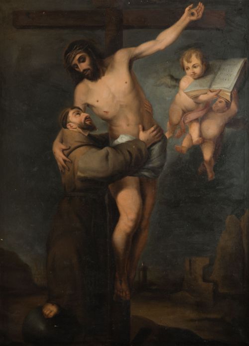 SEGUIDOR DE BARTOLOMÉ ESTEBAN MURILLO, "Abrazo de san Franc
