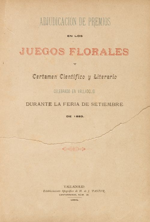 "Adjudicación de premios en los juegos florales y certámen