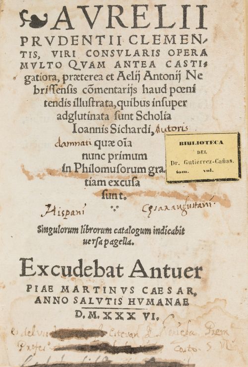 AURELIO PRUDENCIO CLEMENTE, "Aurelii Prudentii Clementis, v