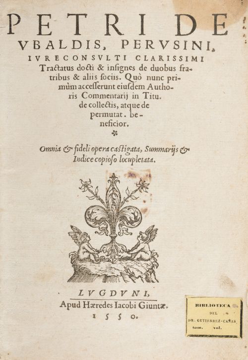 PIETRO degli UBALDI, "Petri de Vbaldis, Perusini, Iureconsu