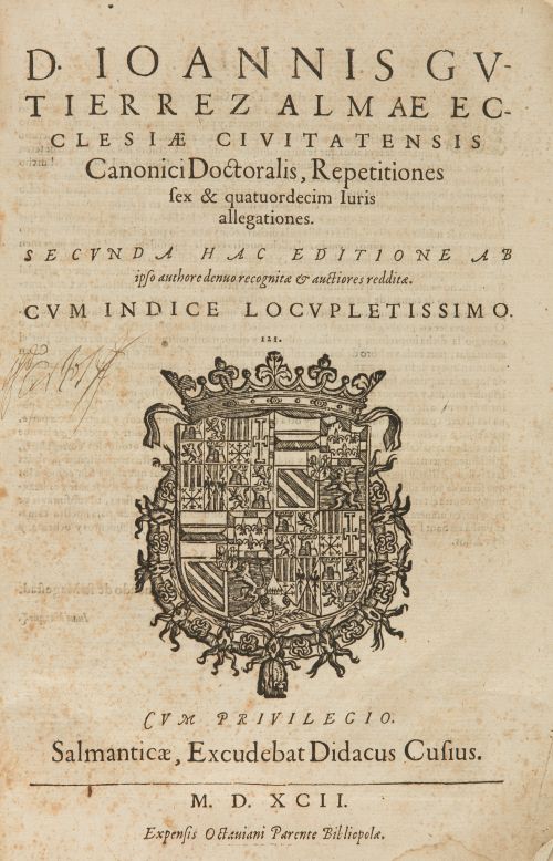 JUAN GUTIÉRREZ, "D. Ioannis Gutierrez almae ecclesiae Civit
