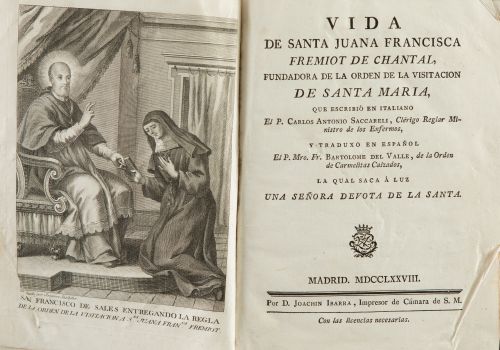 CARLOS ANTONIO SACCARELI, "Vida de Santa Juana Francisca Fr