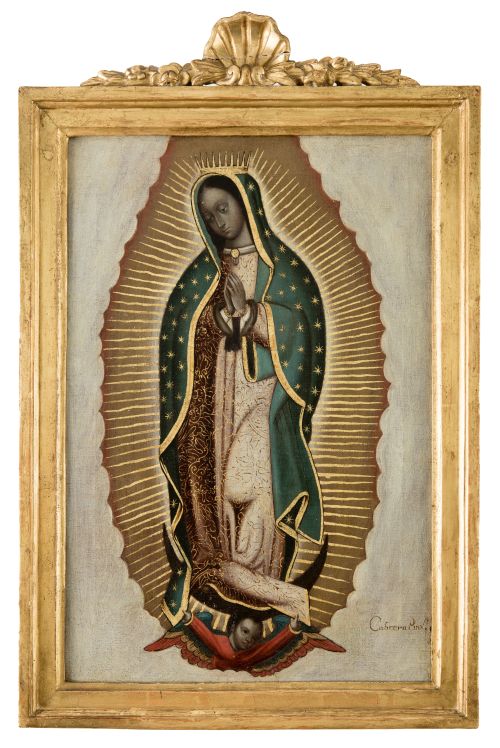 MIGUEL  CABRERA, "La Virgen de Guadalupe", Óleo sobre lienzo
