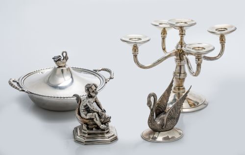 Candelabro de plata española ley 916, S. XX