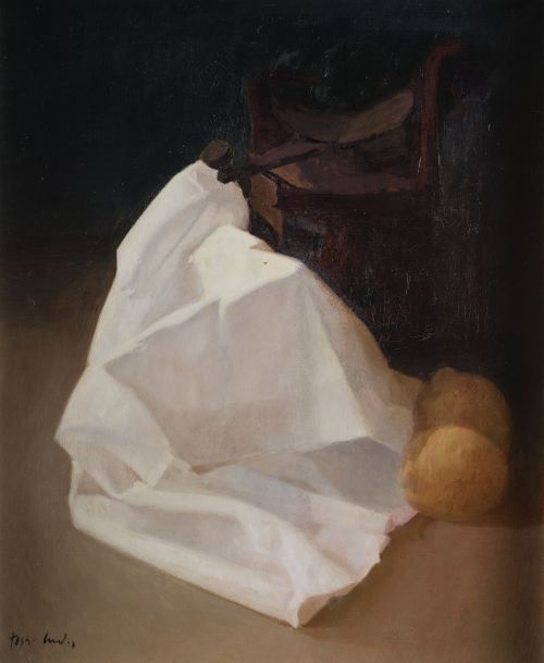 MANUEL TOSAR GRANADOS, "Paño con limones", 1987, Óleo sobre
