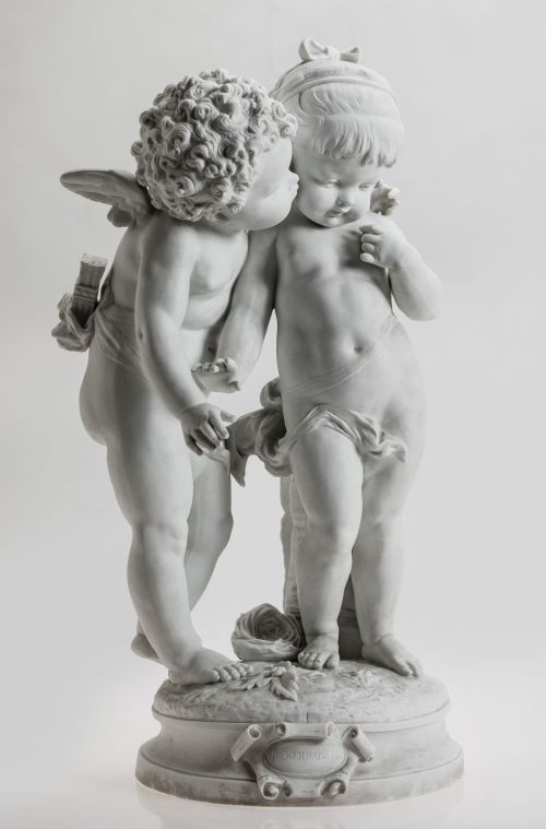 "Premier baiser", grupo de porcelana, Francia, c.1900