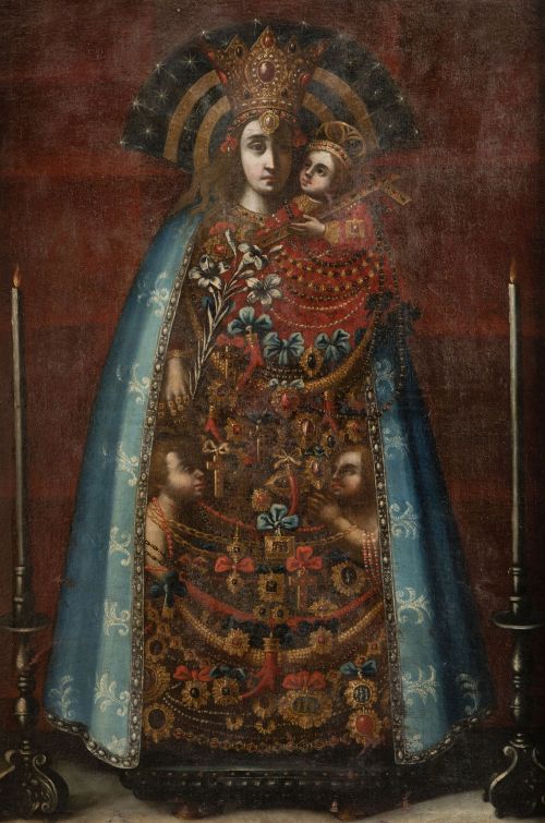 ESCUELA VALENCIANA , "Virgen de los Desamparados", Óleo sob