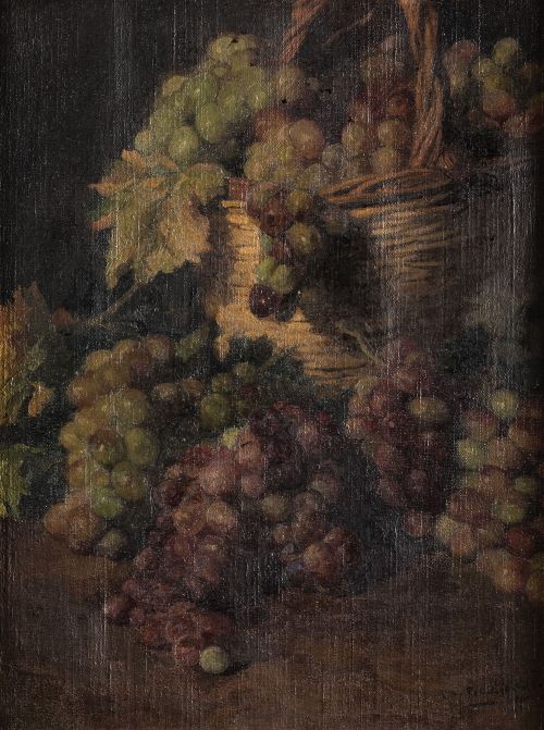 MANUEL BENEDITO VIVES, "El bodegón de las uvas", 1960, Óleo