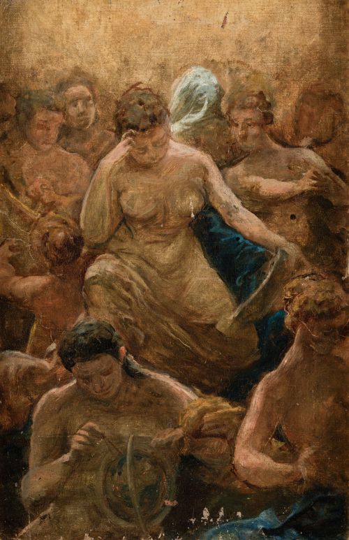 SPANISH SCHOOL (19TH CENTURY) "Sketch for Science (mural)"