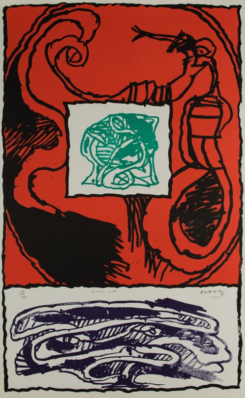 PIERRE  ALECHINSKY, "Duxiene a cte", 1976, Grabado sobre pa