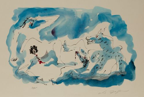 ANDRÉ MASSON, "L&#39;ane d&#39;or d&#39;apulée V", 1975, Litografía sob