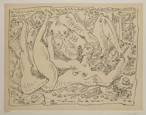ANDRÉ MASSON, "Sin título", Litografía sobre papel
