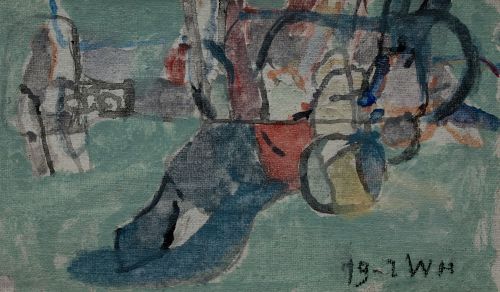 MANUEL HERNÁNDEZ MOMPÓ, "Sin título", 1961, Técnica mixta s