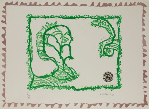 PIERRE  ALECHINSKY, "Sin título", Grabado