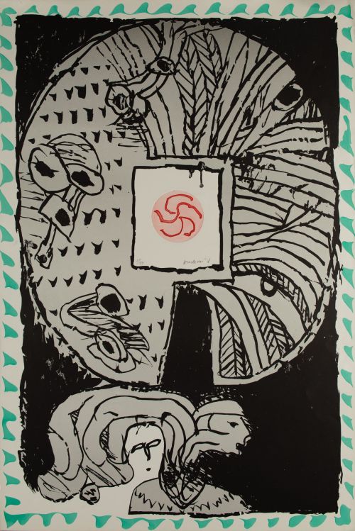 PIERRE  ALECHINSKY, "Sin título", Grabado sobre papel