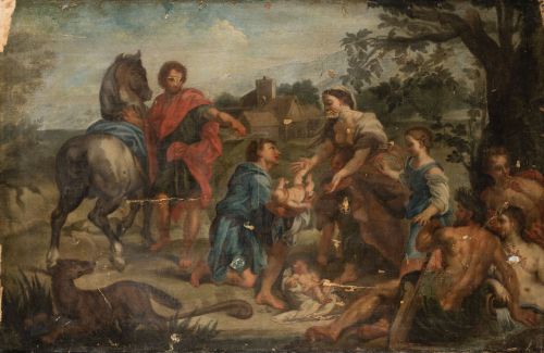 SEGUIDOR DE CARLO MARATTA, "Rómulo y Remo rescatados por el