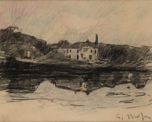 ELISEO MEIFRÉN Y ROIG, "Paisaje costero nocturno", Ceras so