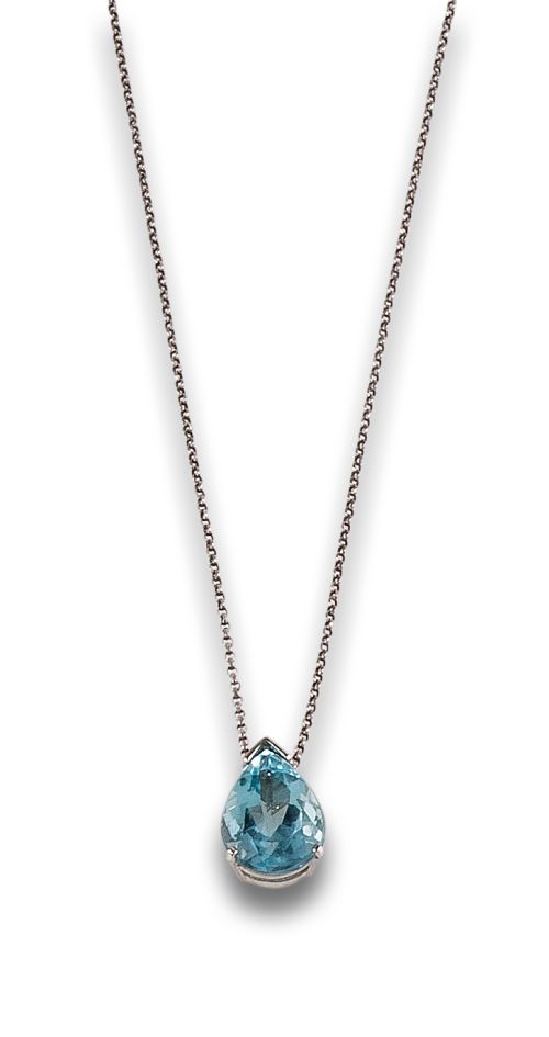 CADENA CON COLGANTE EN ORO CON AGUAMARINA