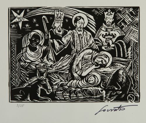 SÓCRATES QUINTANA MONTOTO, "Sin título", 35 xilografías sob