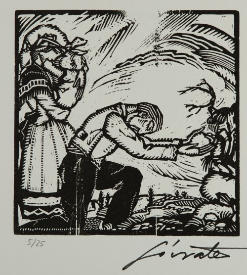 SÓCRATES QUINTANA MONTOTO, "Sin título", 35 xilografías sob