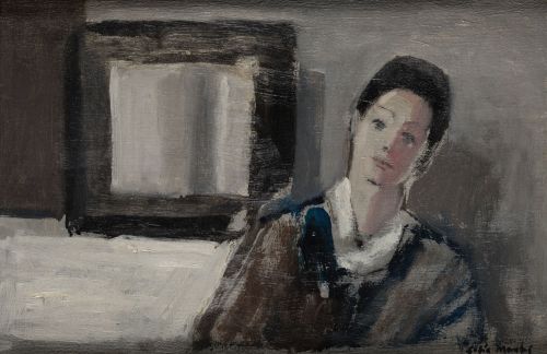 SOFIA MORALES SANDOVAL, "Retrato de su amiga Amparo", Óleo