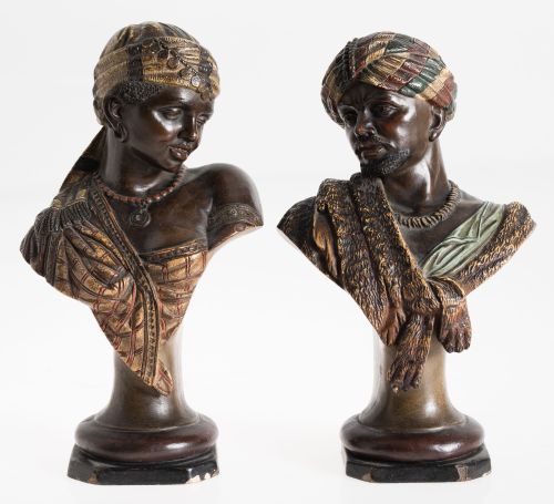 "Árabes", pareja de bustos, Viena, S.XIX