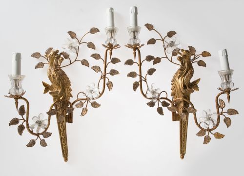 Pareja de apliques siguiendo modelos de la  Maison Bagues,