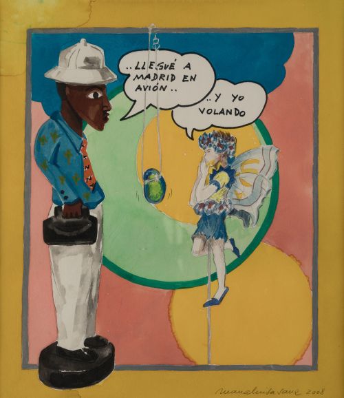 MARÍA LUISA  SANZ, "Llegué a Madrid en avión...", 2008, Tin