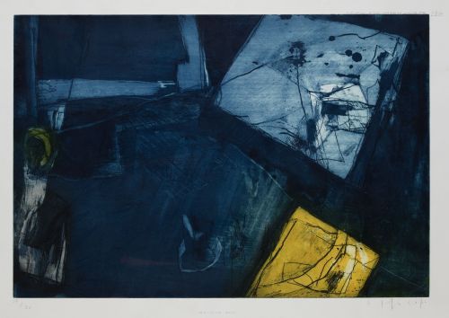 JOAQUIN CAPA, "Interior Blue", 1996, Aguafuerte sobre papel