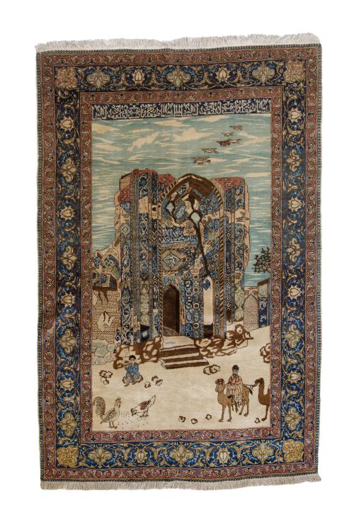 Alfombra persa de lana anudada a mano (Tabriz),  c.1920