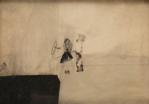 JORGE CASTILLO, "Circo 10", c.1978, Tintas y grafito sobre