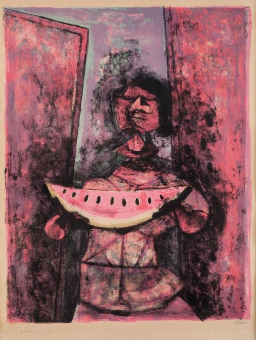 RUFINO TAMAYO, “Mujer con sandía", c. 1950, Litografía so