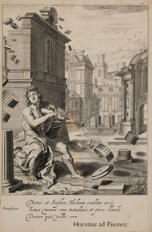 ABRAHAM VAN DIEPENBEEK, "Anfión", Grabado al cobre sobre pa