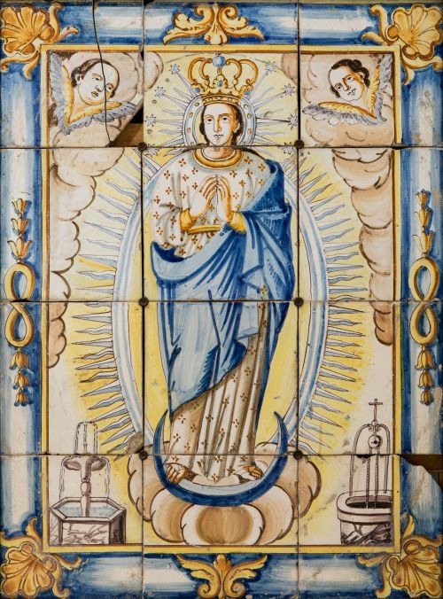 TALLER VALENCIANO , "La Purísima Concepción", Panel de azul