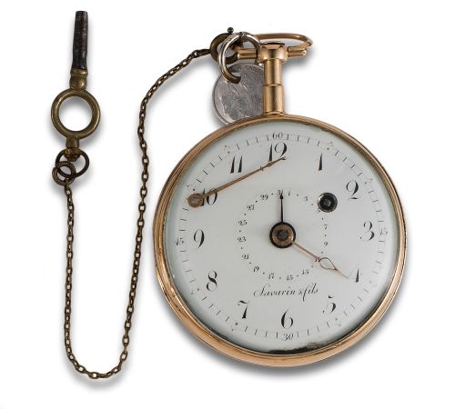 RELOJ DE BOLSILLO LEPINE EN ORO AGUJA SUELTA